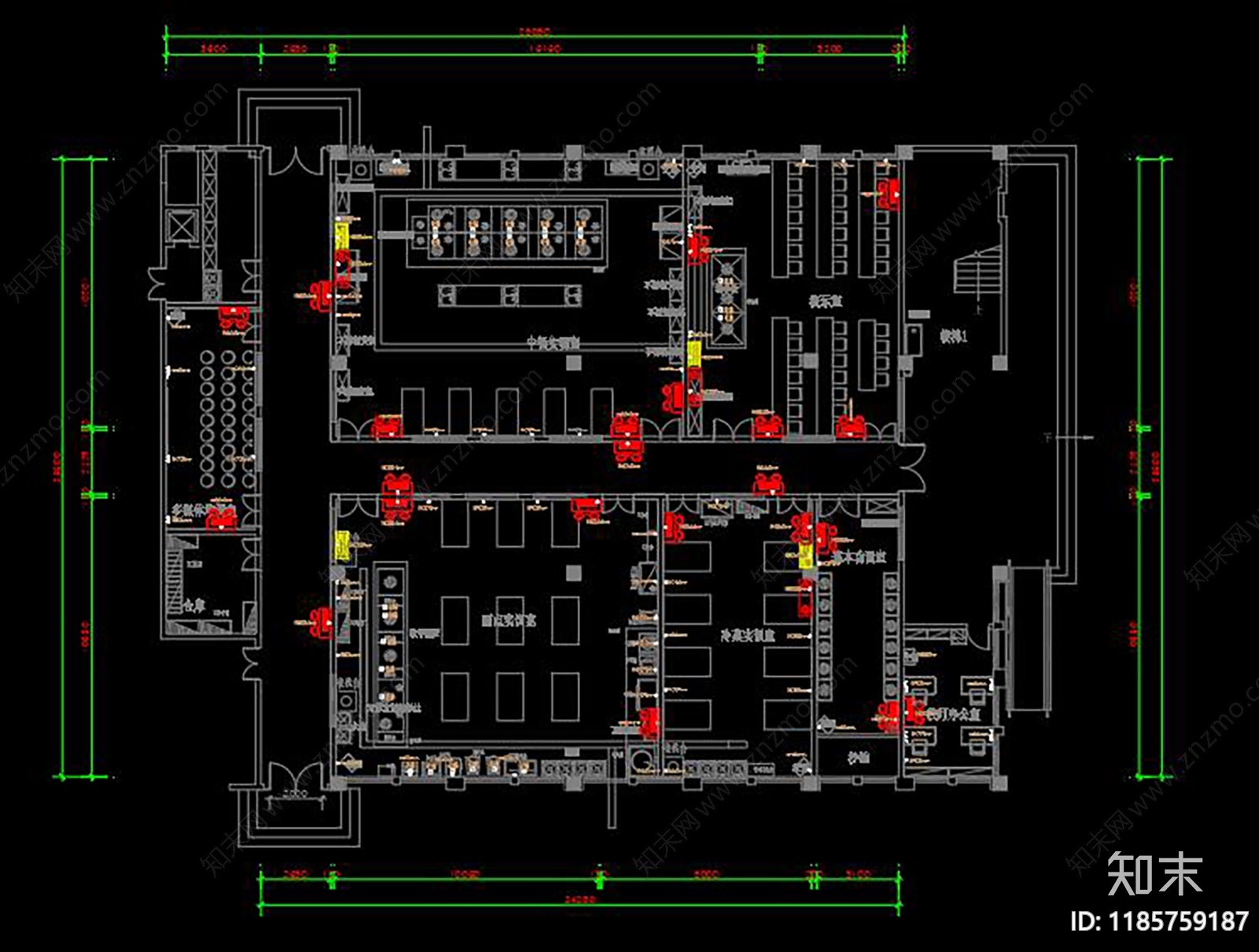 现代培训中心cad施工图下载【ID:1185759187】