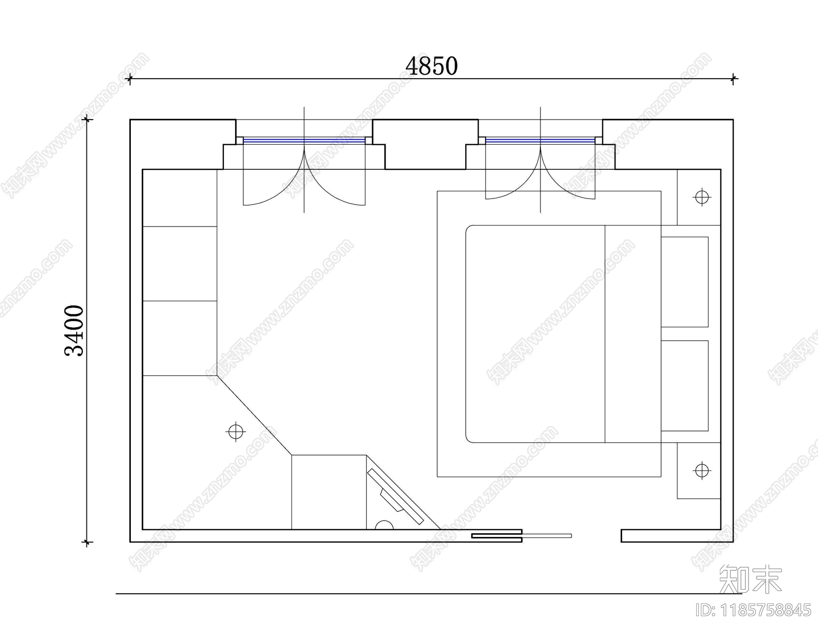 家装平面图施工图下载【ID:1185758845】