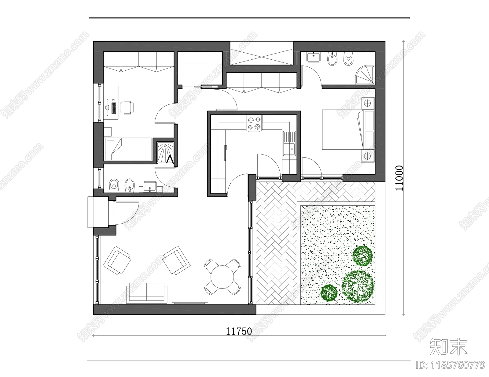 别墅施工图下载【ID:1185760779】