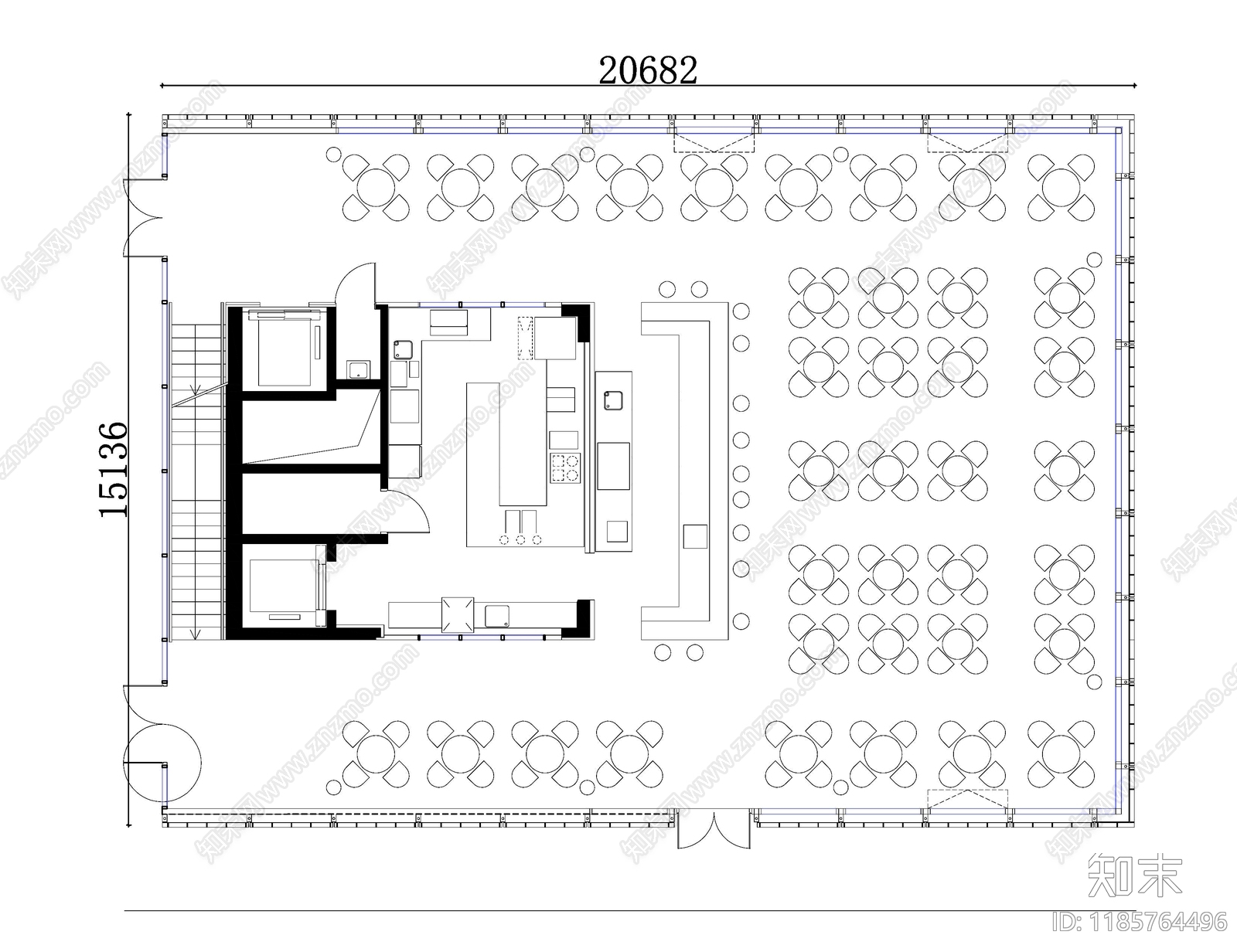 现代其他餐饮空间cad施工图下载【ID:1185764496】