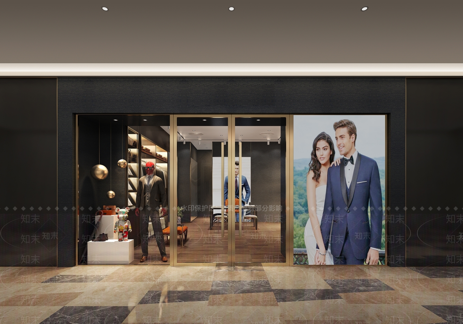 现代轻奢服装店3D模型下载【ID:1185768063】