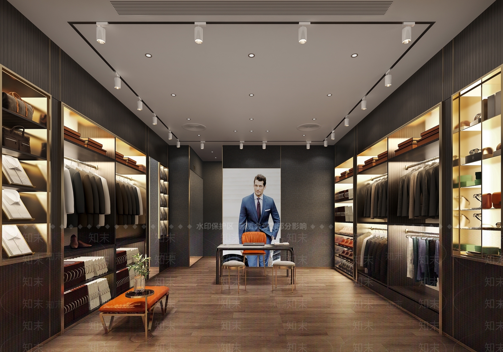 现代轻奢服装店3D模型下载【ID:1185768063】