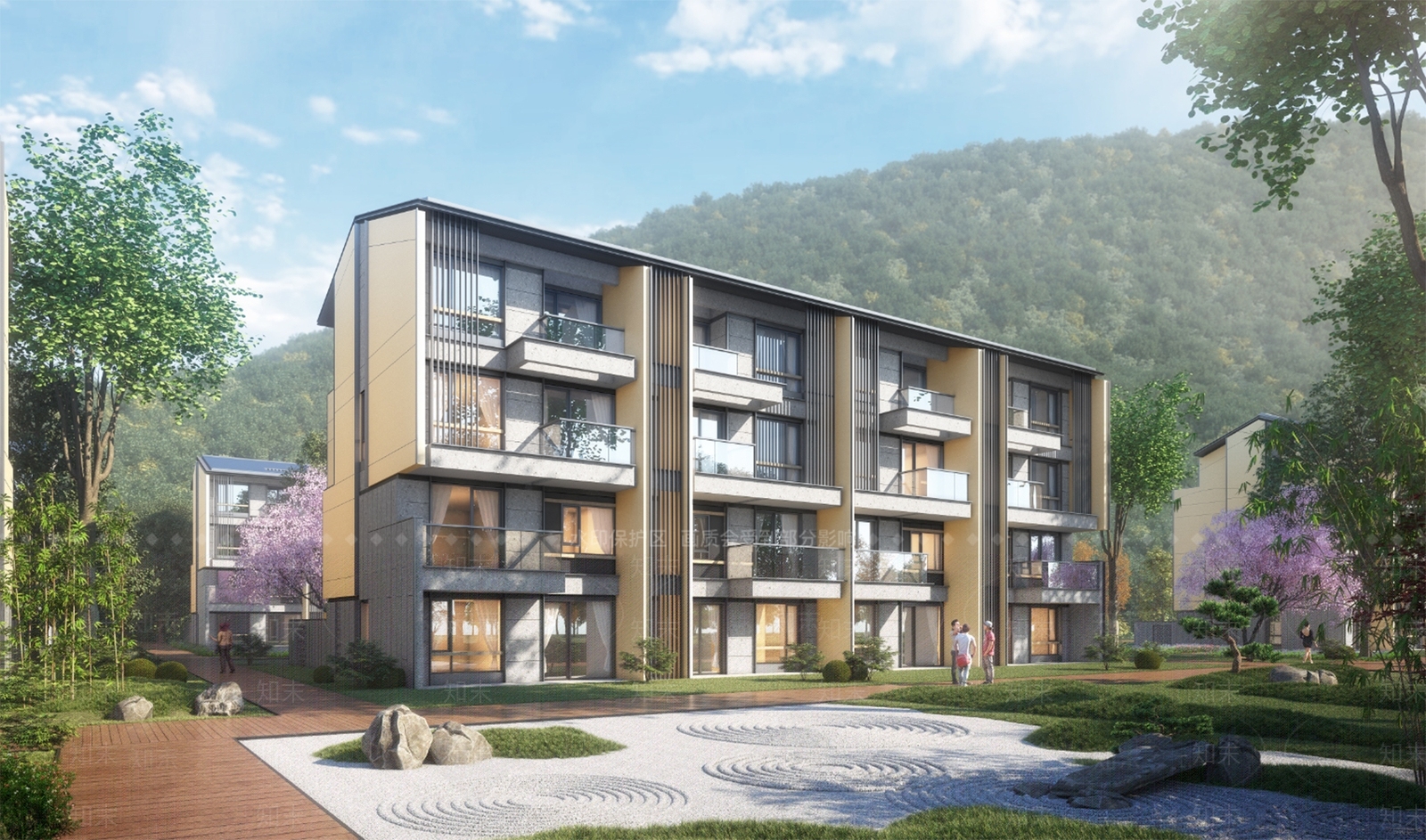 新中式现代多层住宅SU模型下载【ID:1185776833】