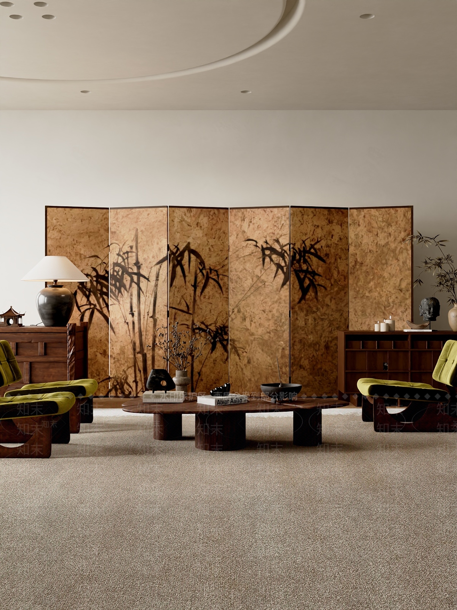 新中式中古摆件组合3D模型下载【ID:1185778603】