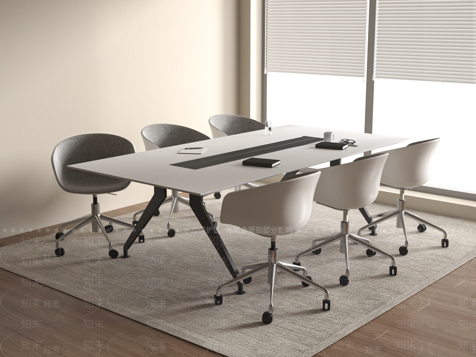 现代会议桌椅SU模型下载【ID:1185779083】