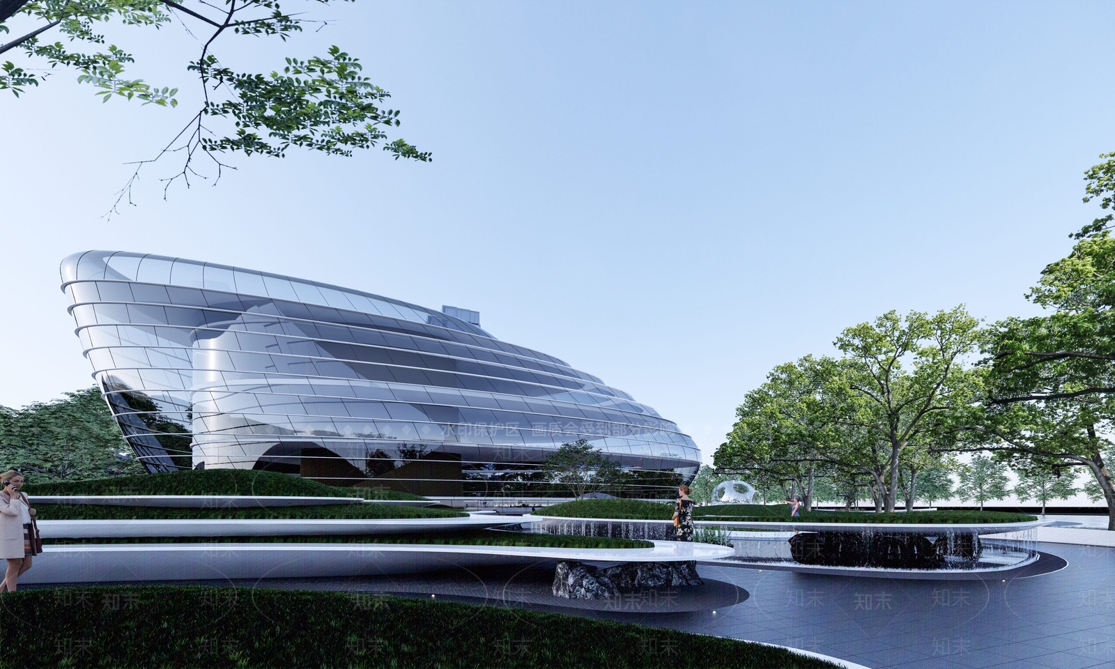 现代简约酒店建筑SU模型下载【ID:1185784040】