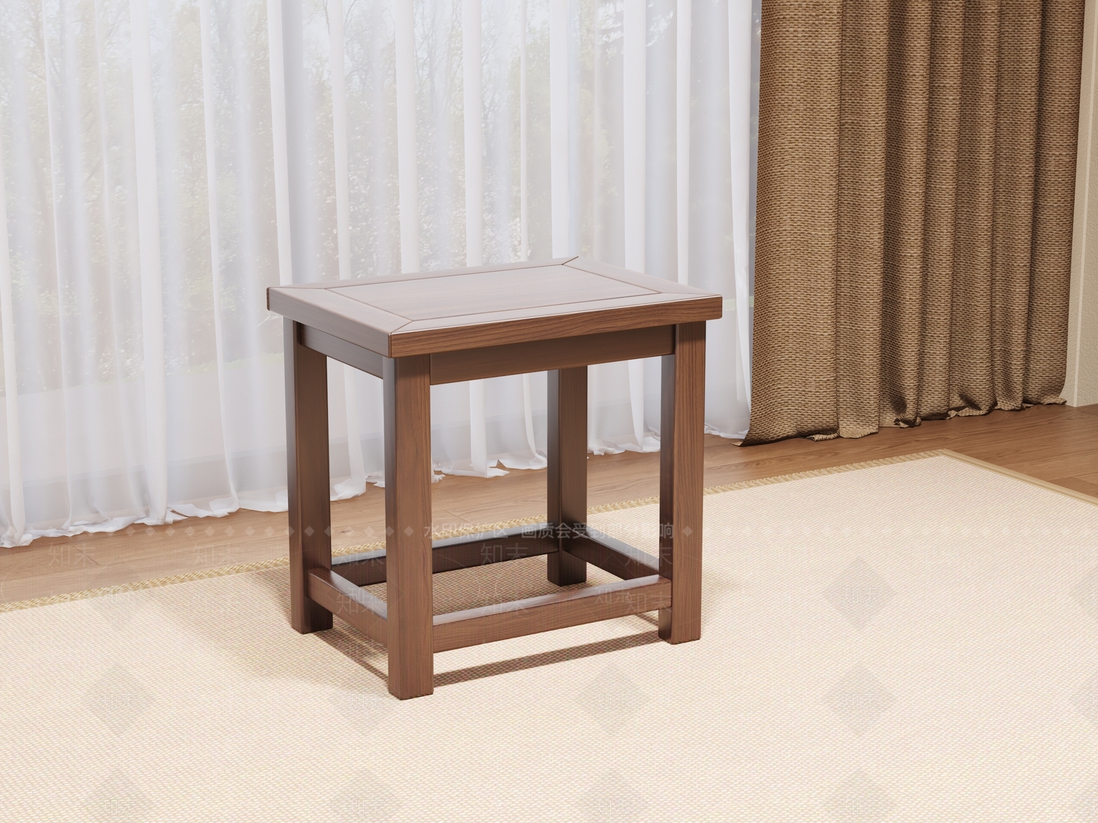 新中式中式其他凳子3D模型下载【ID:1185784982】