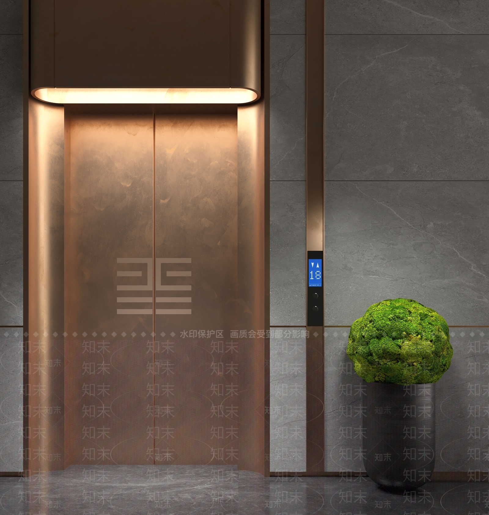 现代电梯间3D模型下载【ID:1185785293】