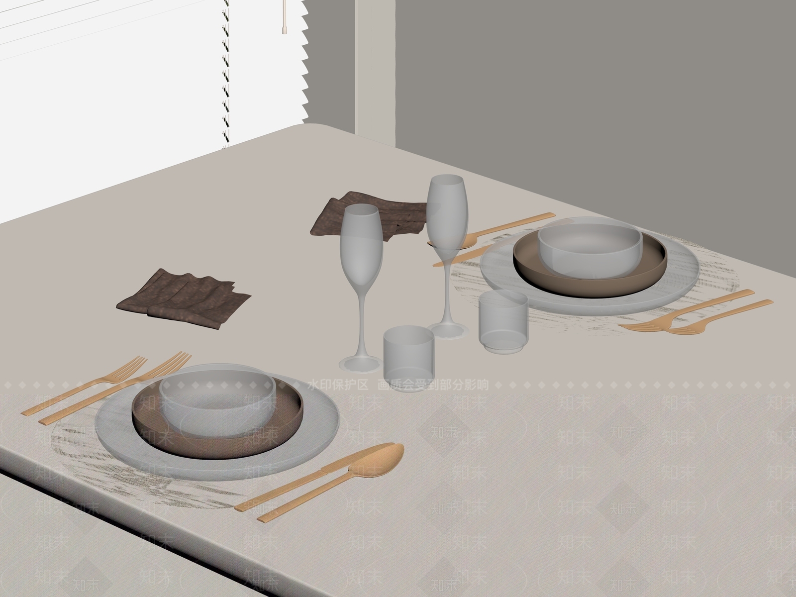餐具SU模型下载【ID:1185785616】