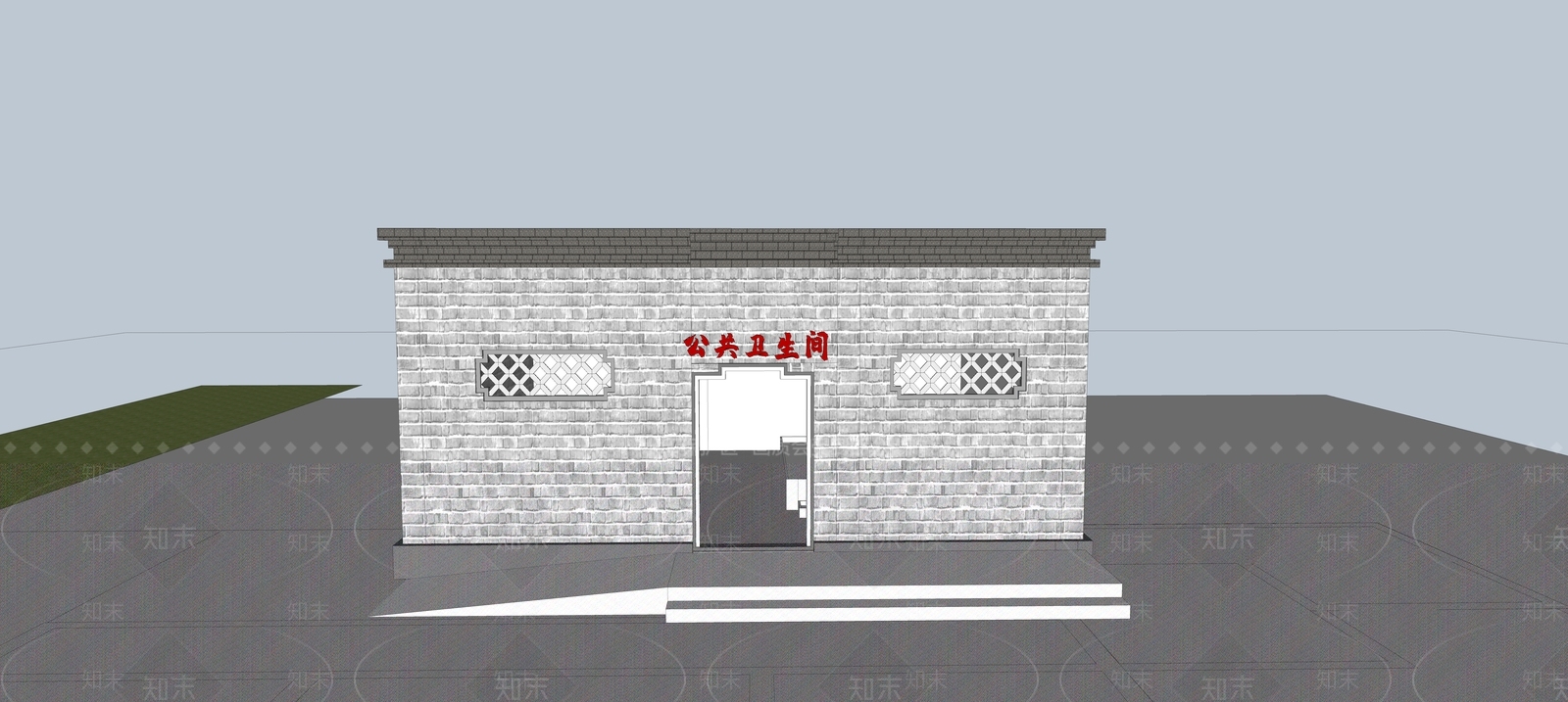新中式小公建SU模型下载【ID:1185790970】