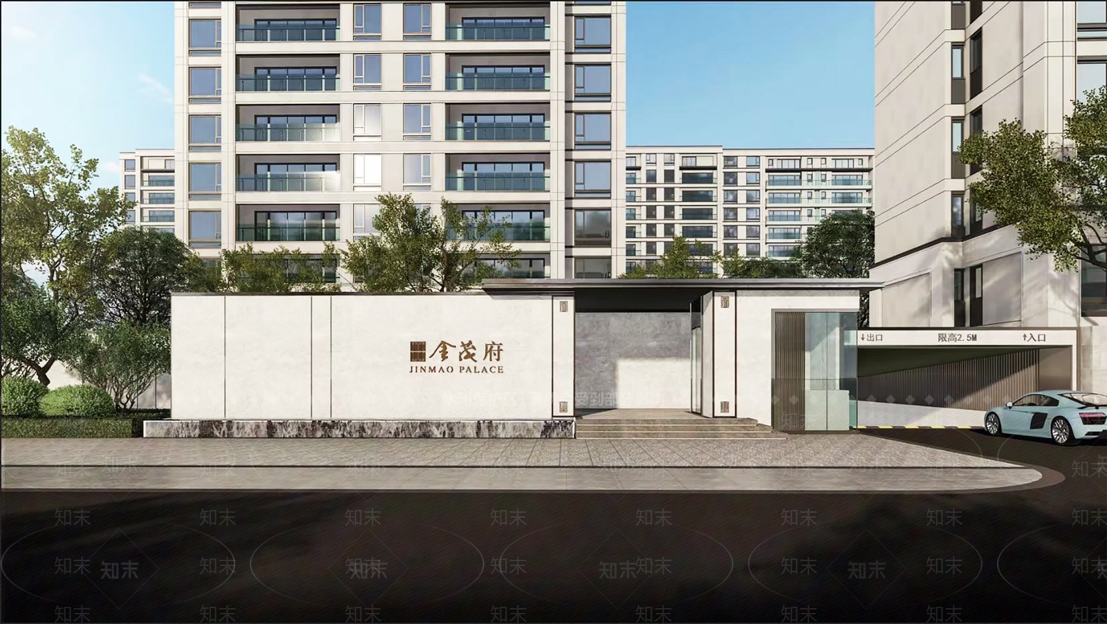 新中式轻奢入口大门SU模型下载【ID:1185792629】