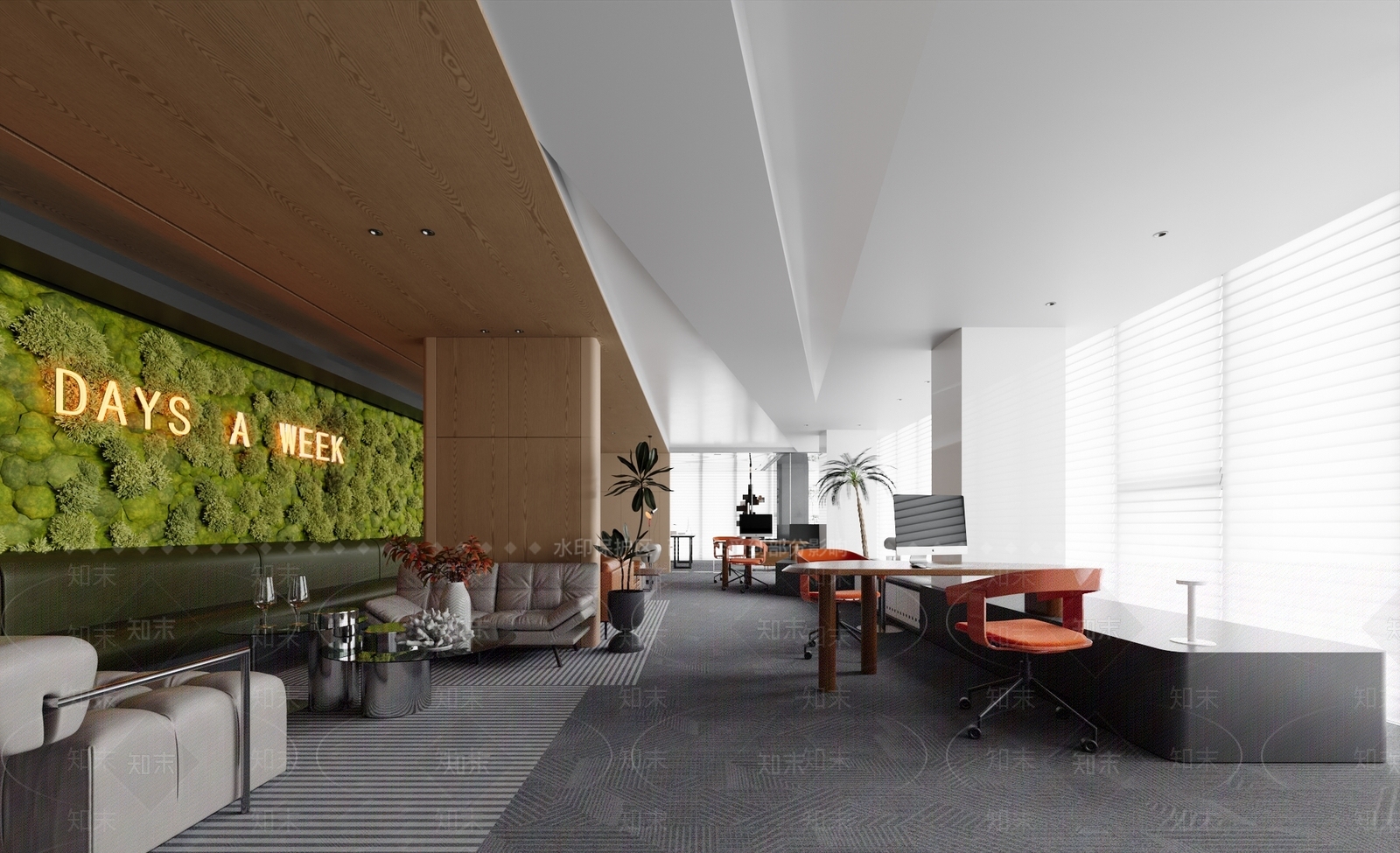 现代办公大厅3D模型下载【ID:1185793761】
