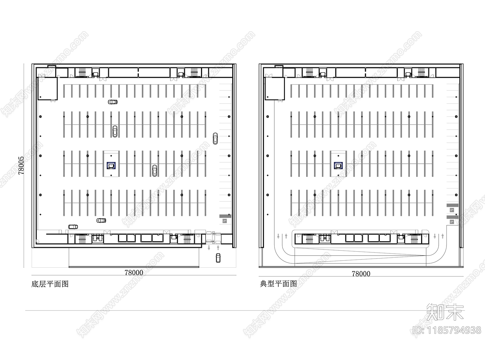 现代停车场施工图下载【ID:1185794938】