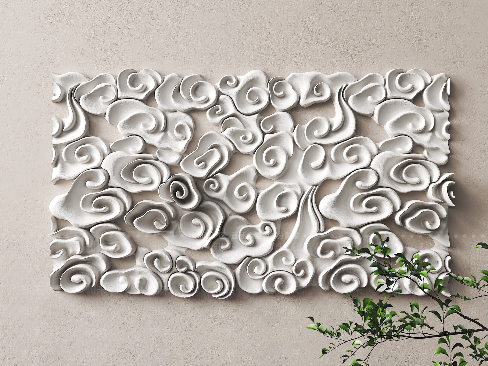 现代新中式浮雕SU模型下载【ID:1185795471】