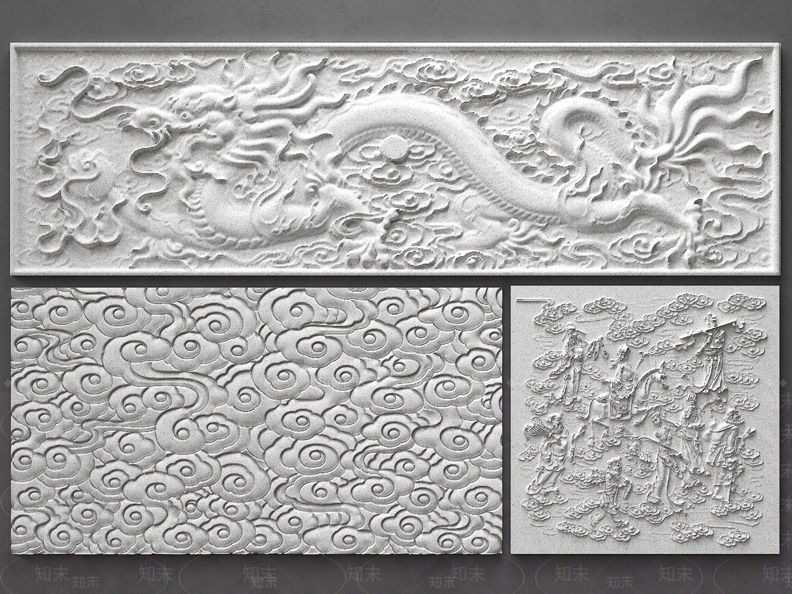 现代新中式浮雕SU模型下载【ID:1185795536】