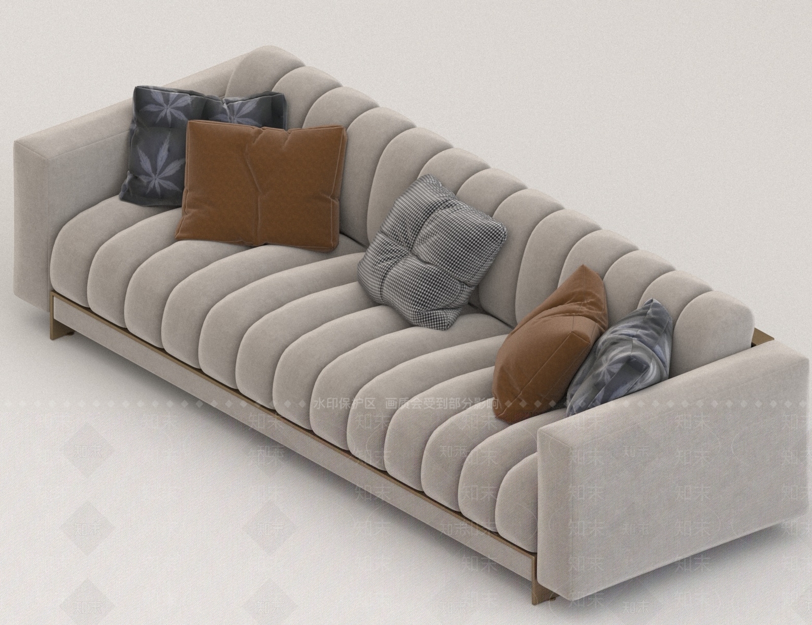 现代三人沙发3D模型下载【ID:1185796919】