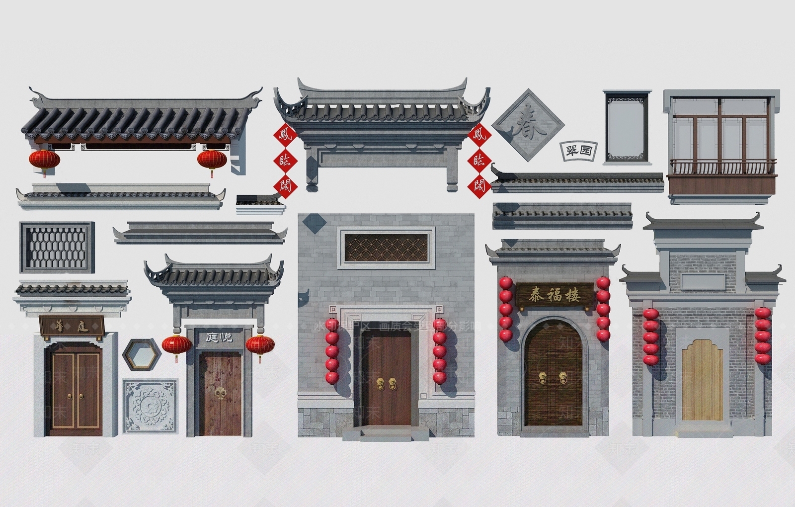 中式古建3D模型下载【ID:1185797288】
