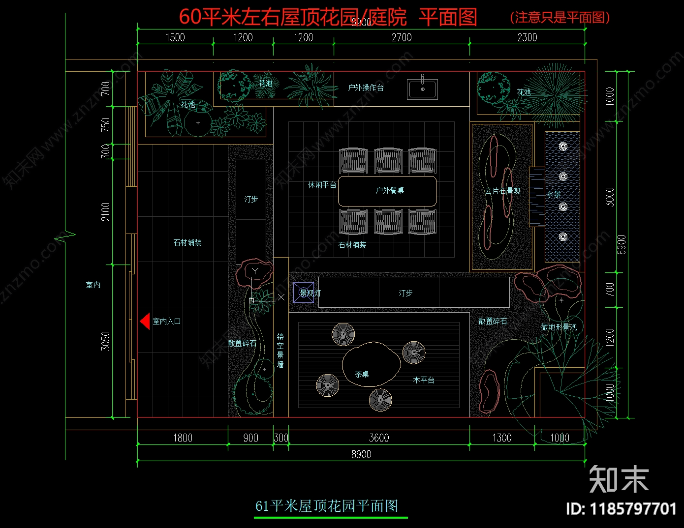 景观平面图cad施工图下载【ID:1185797701】