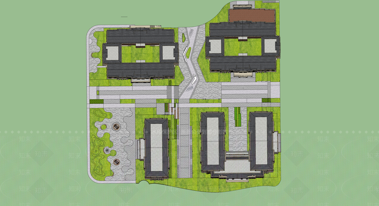 现代校园景观SU模型下载【ID:1186166075】