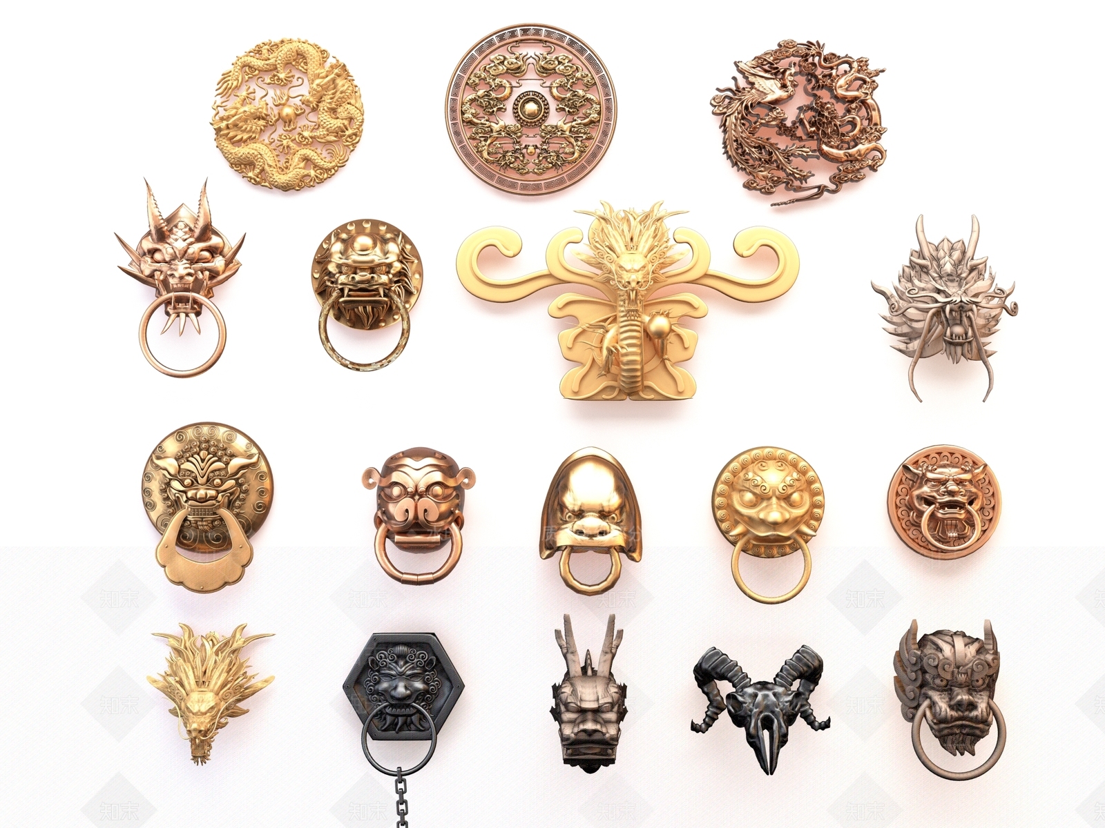 中式欧式门把手SU模型下载【ID:1185800072】