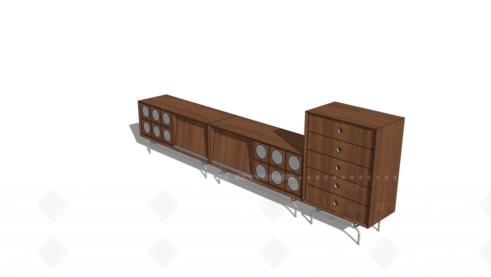 中古侘寂电视柜SU模型下载【ID:1185800292】