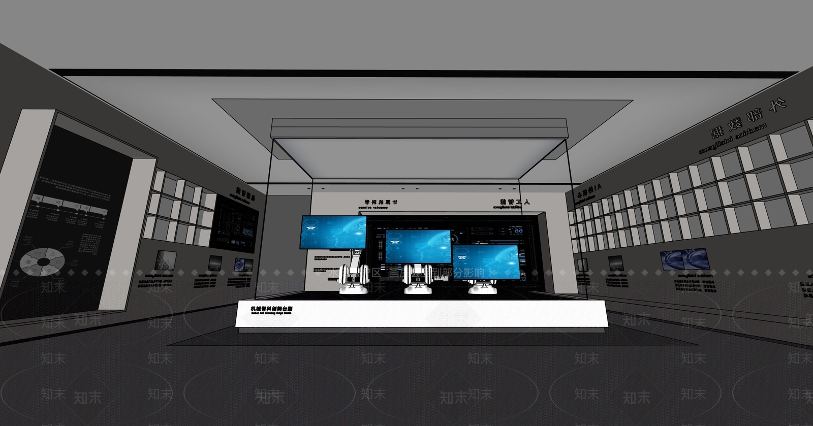 现代科技展厅SU模型下载【ID:1185800144】