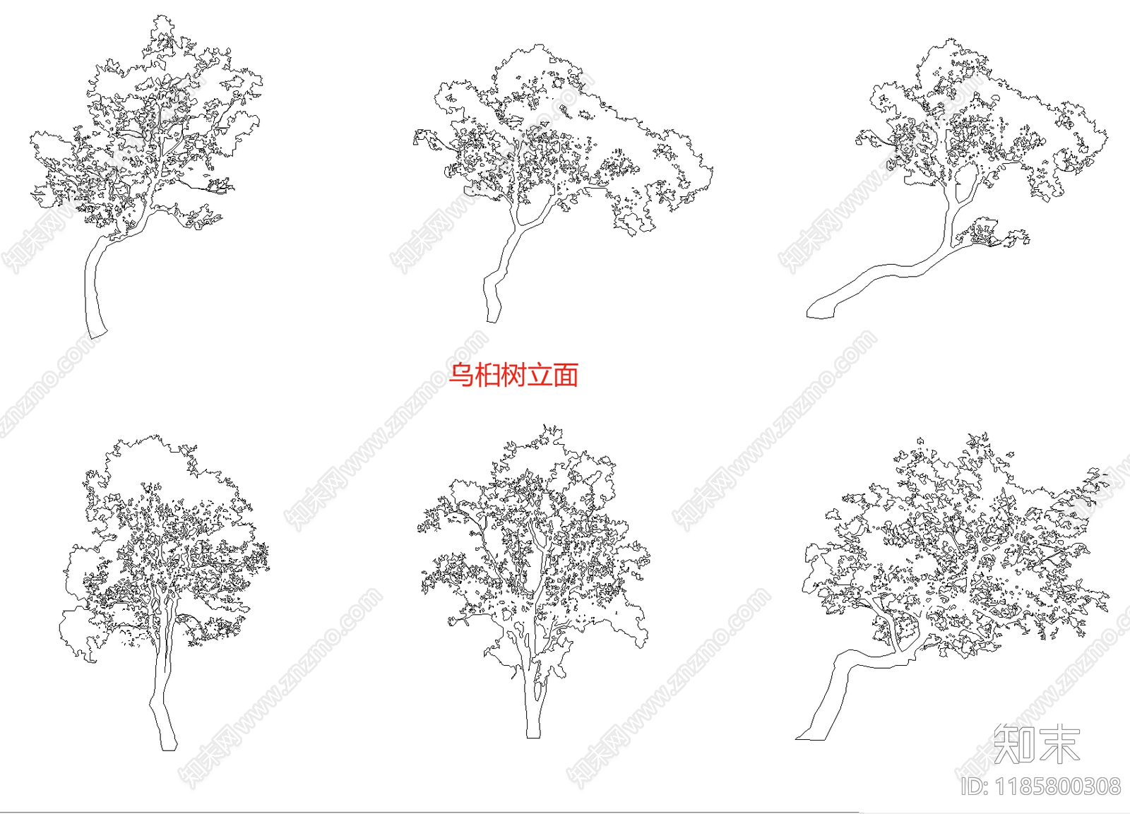 现代新中式综合植物图库cad施工图下载【ID:1185800308】