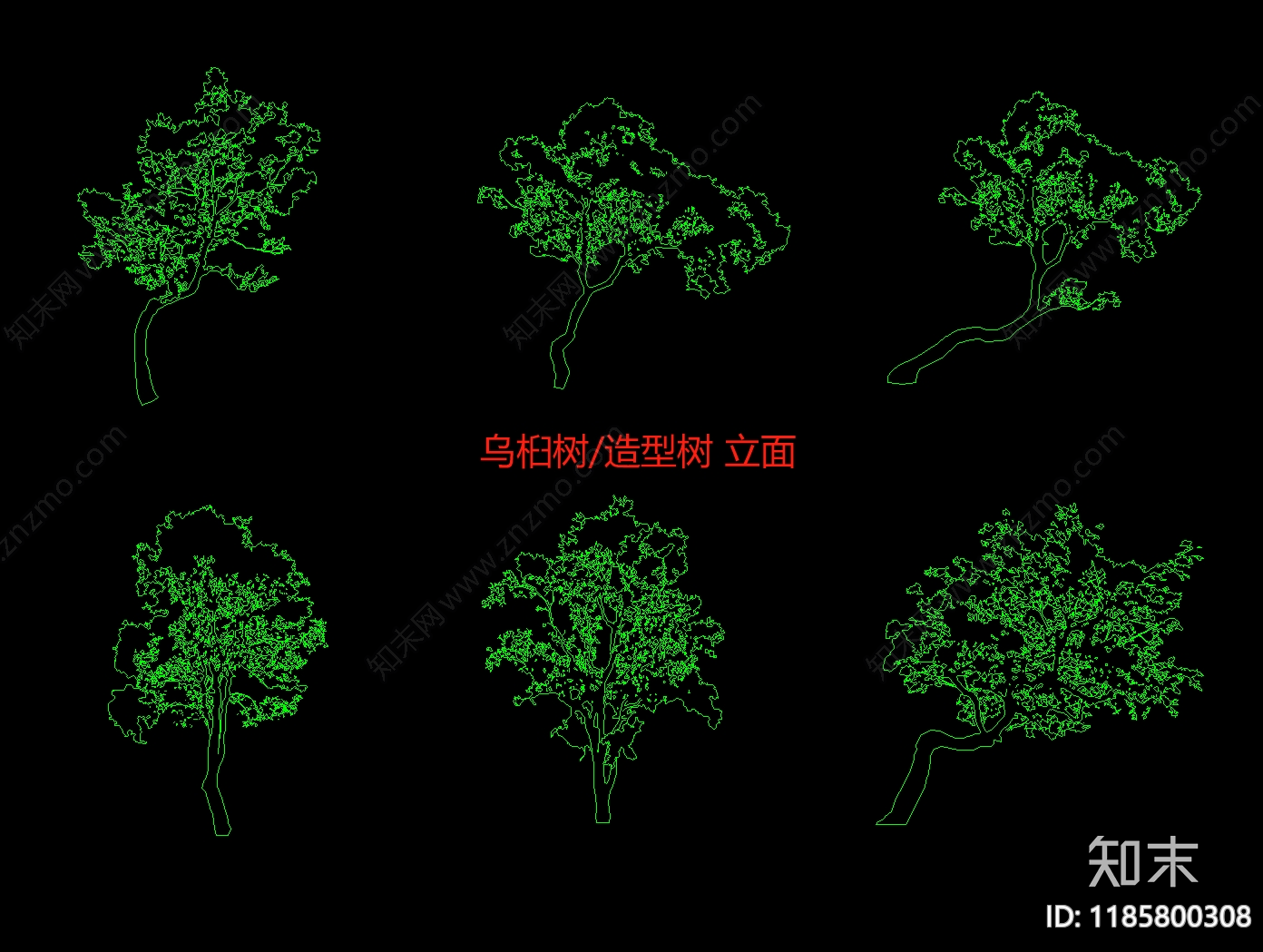 现代新中式综合植物图库施工图下载【ID:1185800308】