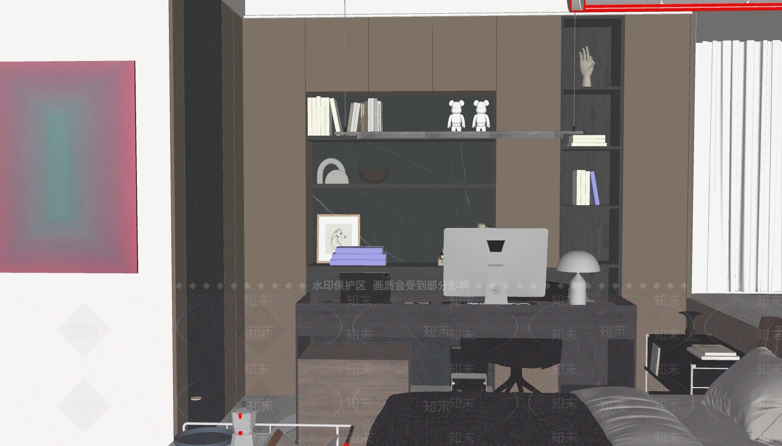 现代意式多功能卧室SU模型下载【ID:1185808418】