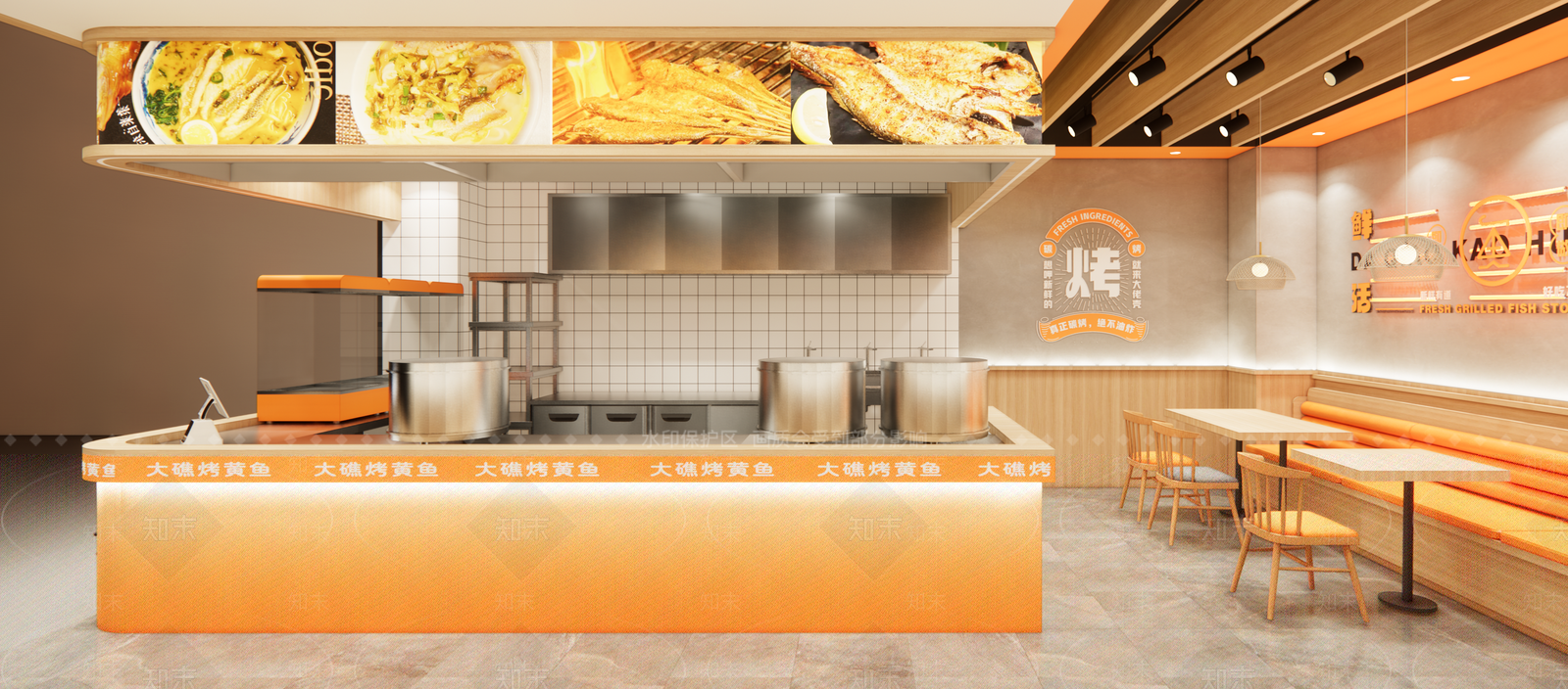 现代烧烤烤肉店SU模型下载【ID:1215211349】