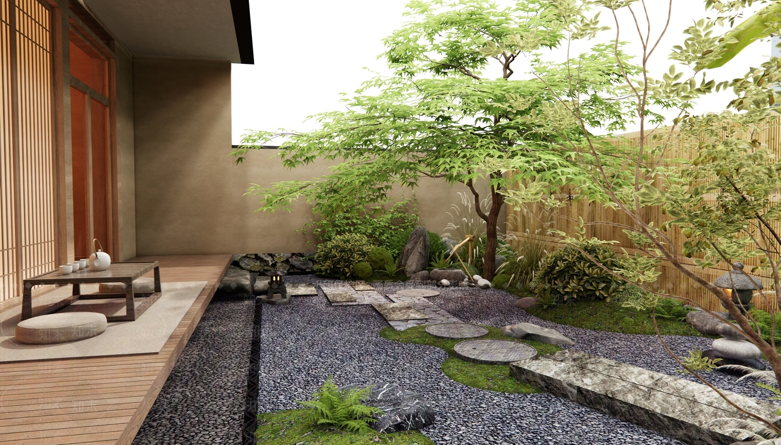 日式新中式庭院3D模型下载【ID:1185811113】
