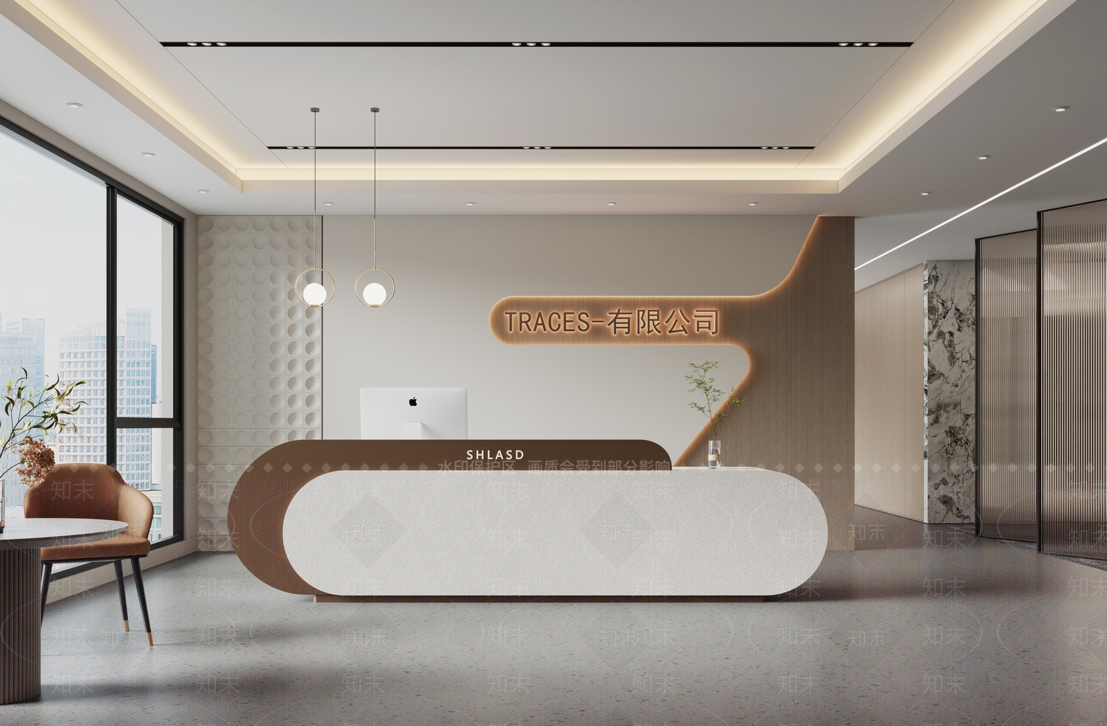 现代办公大厅3D模型下载【ID:1185811759】_知末3d模型网