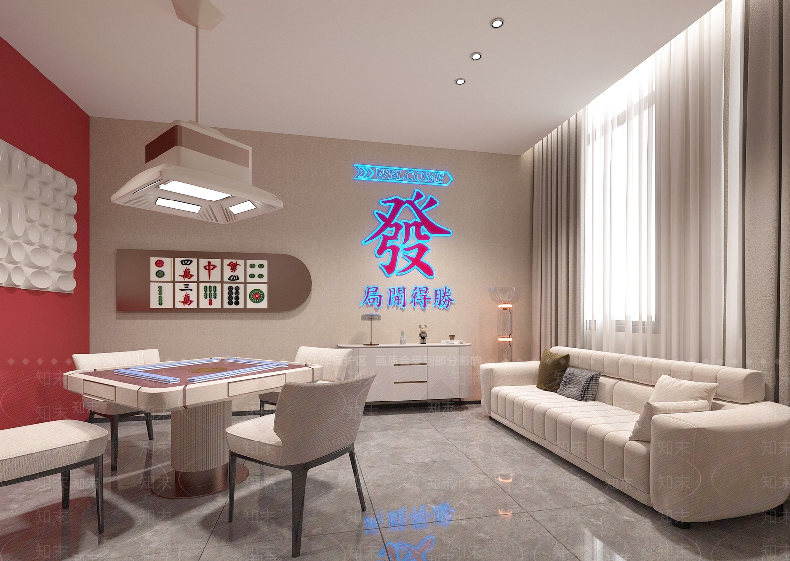 现代棋牌室SU模型下载【ID:1185813165】