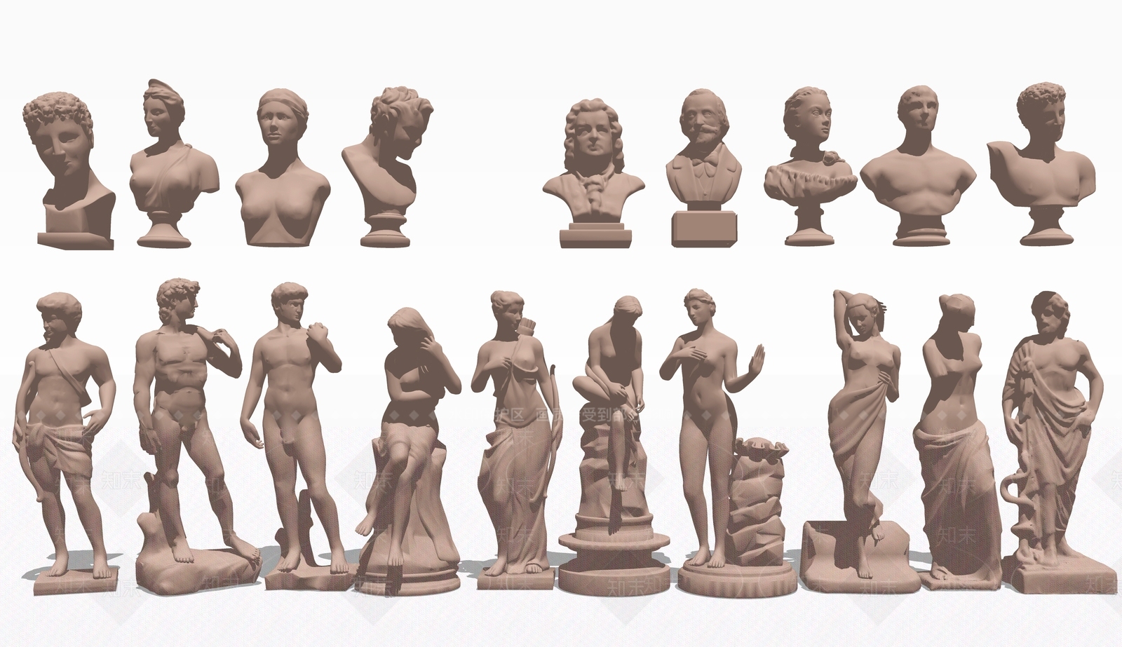 法式欧式雕塑摆件SU模型下载【ID:1185814939】