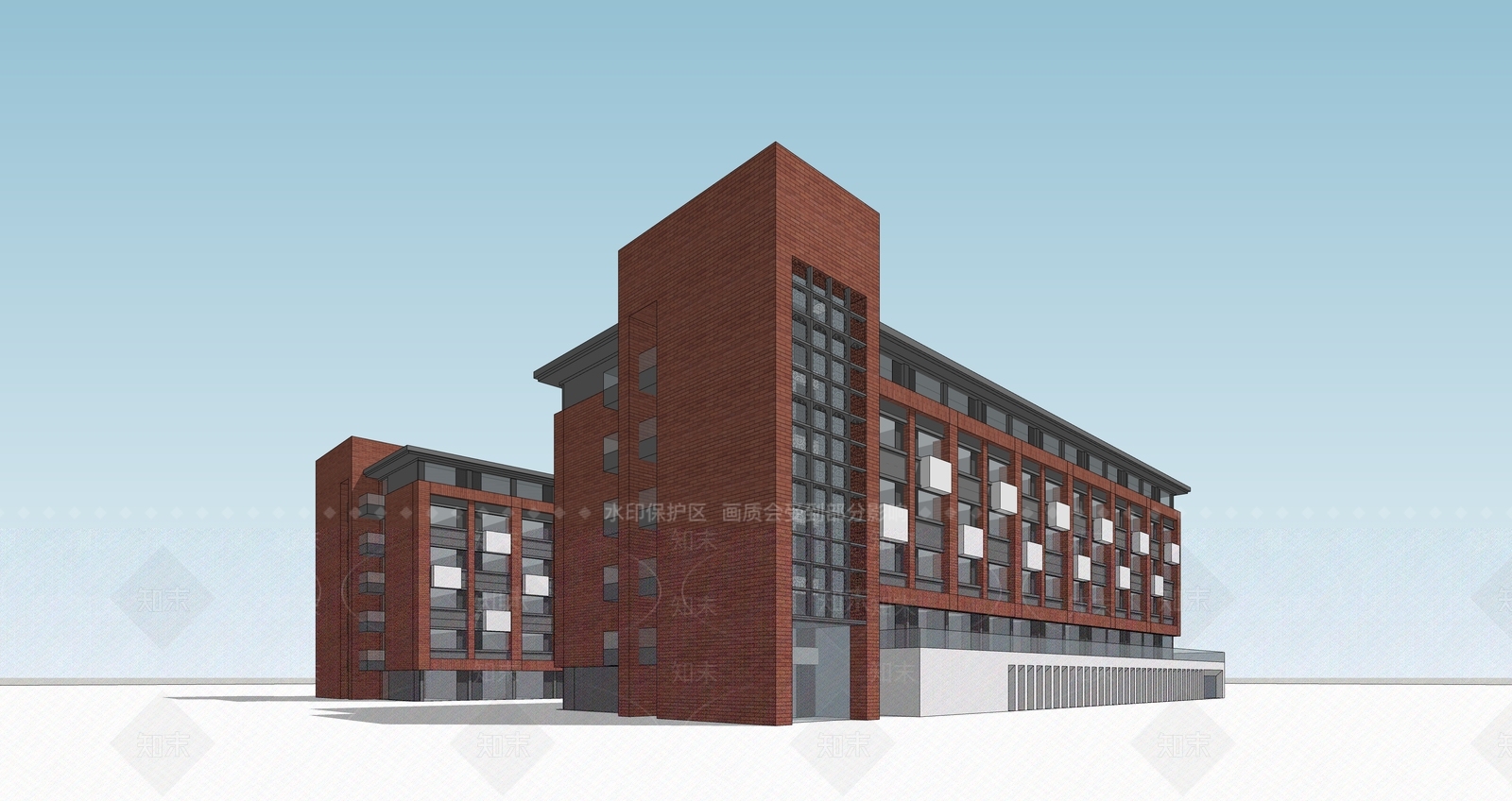 现代新中式多层住宅SU模型下载【ID:1185821078】