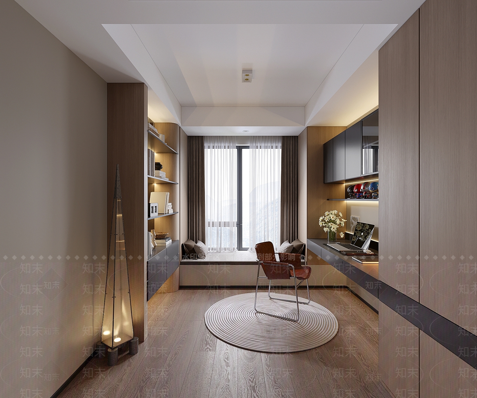 现代意式书房3D模型下载【ID:1185821247】