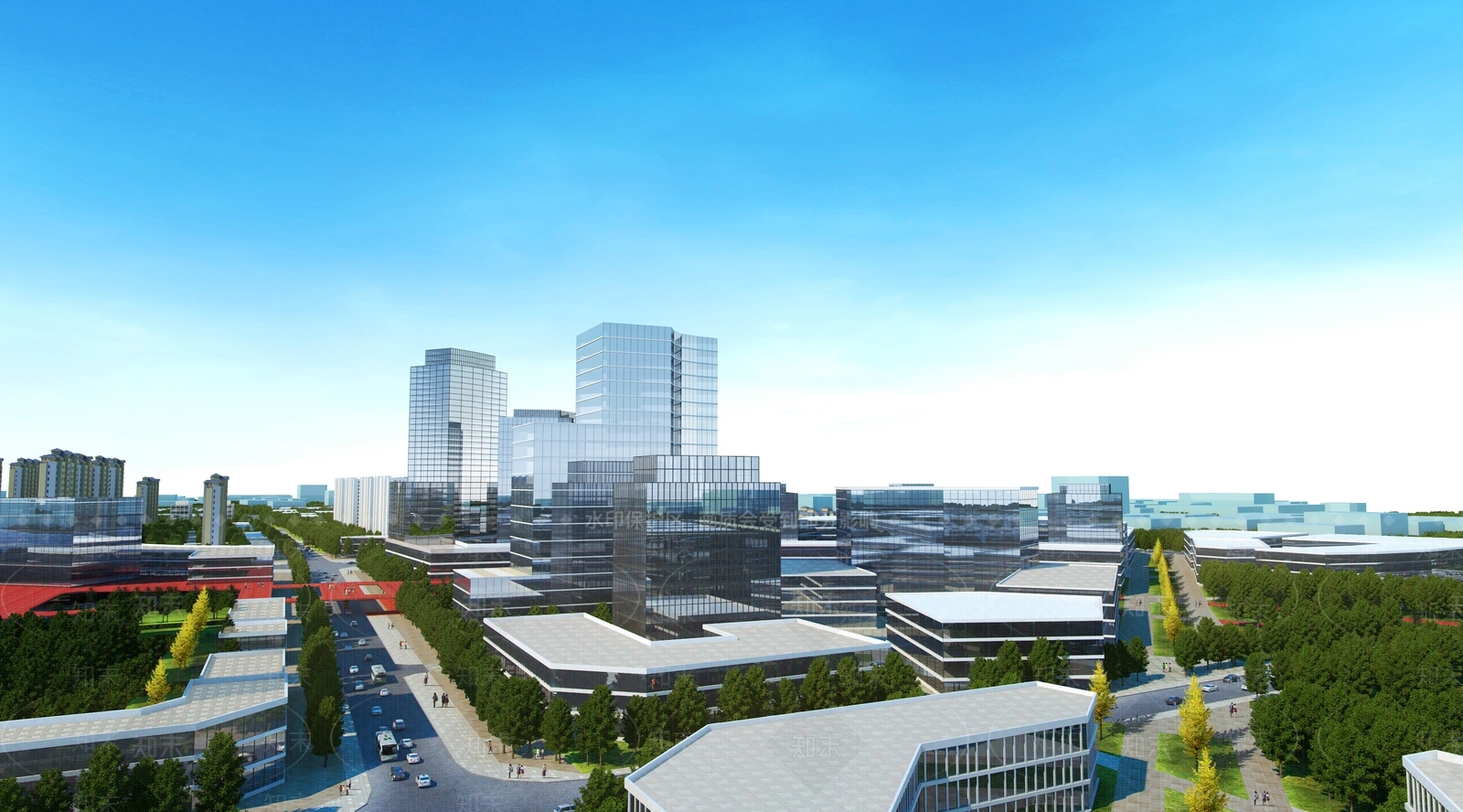 现代简约鸟瞰规划3D模型下载【ID:1185823029】