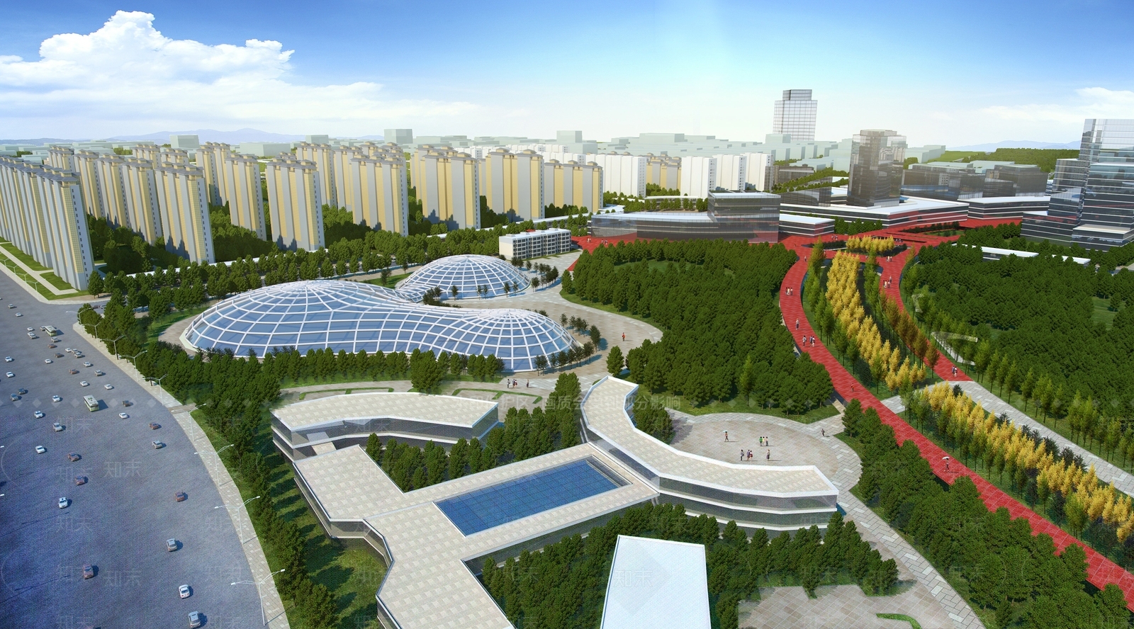 现代简约鸟瞰规划3D模型下载【ID:1185823029】