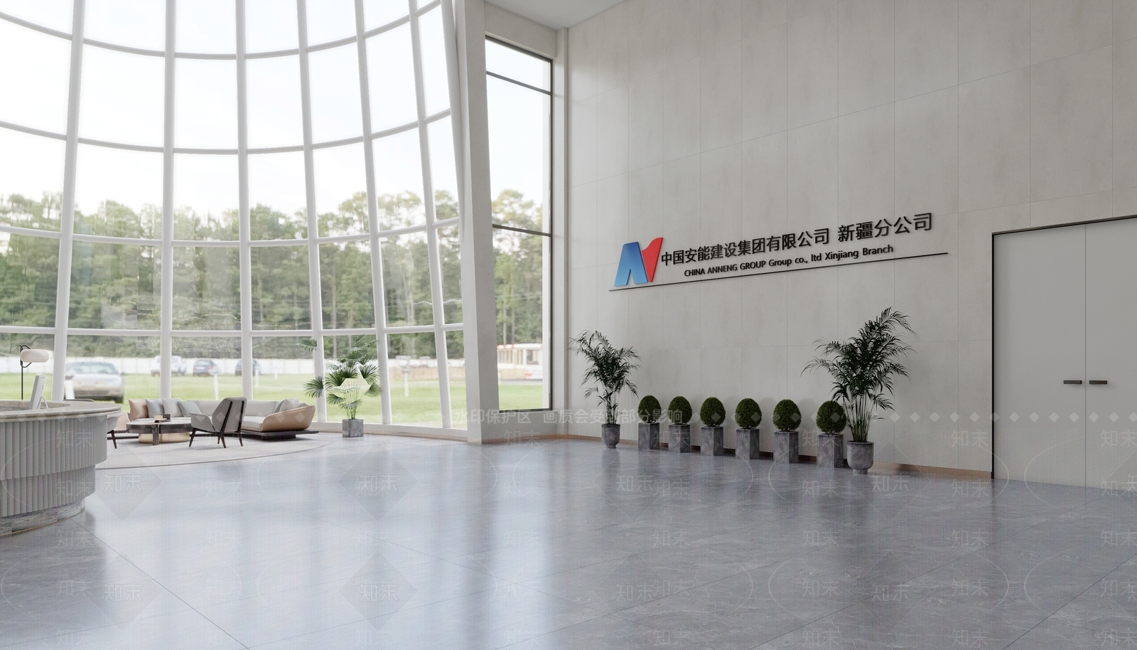 现代办公大厅3D模型下载【ID:1185823696】