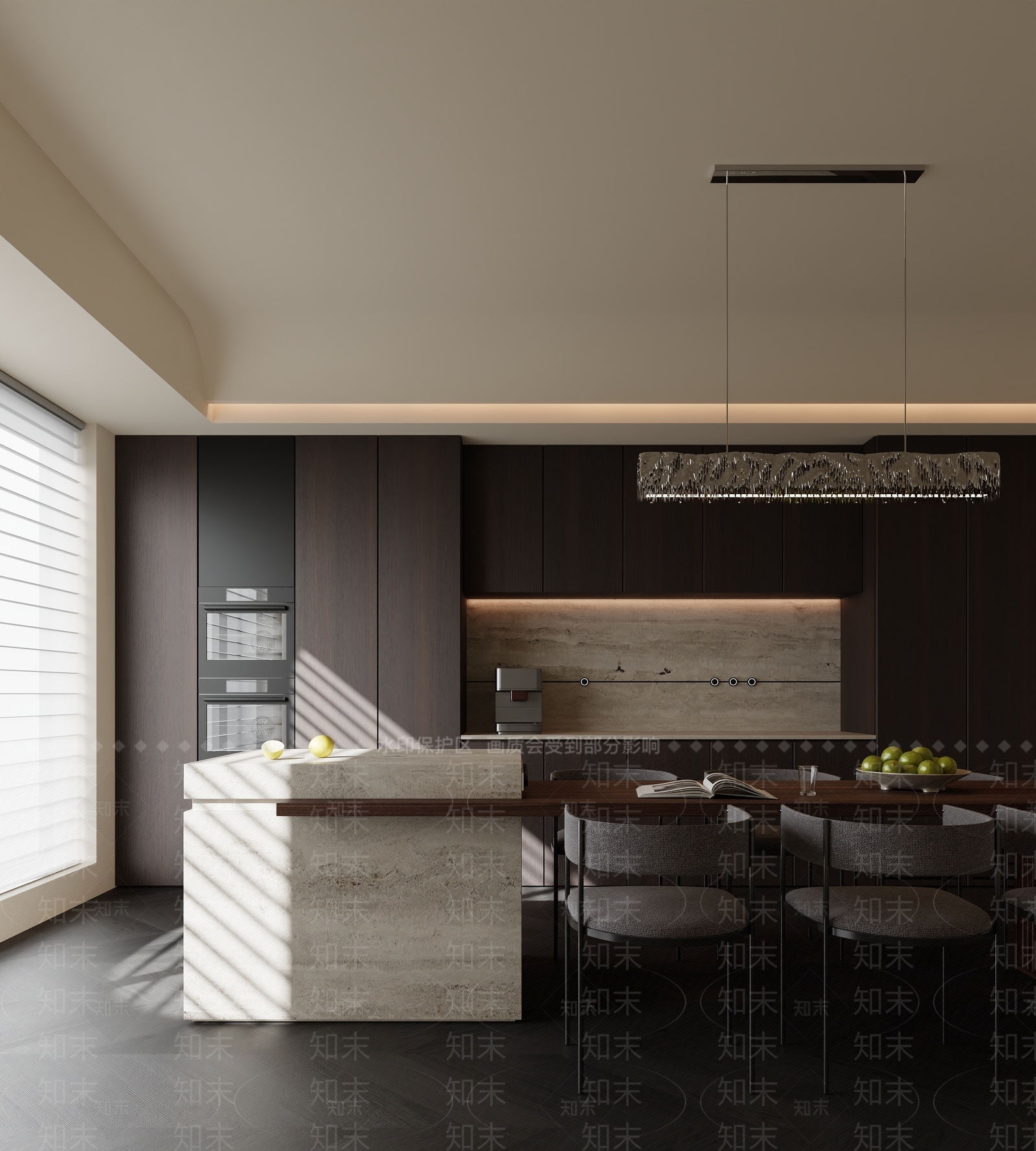 现代中古家居餐厅3D模型下载【ID:1185828787】