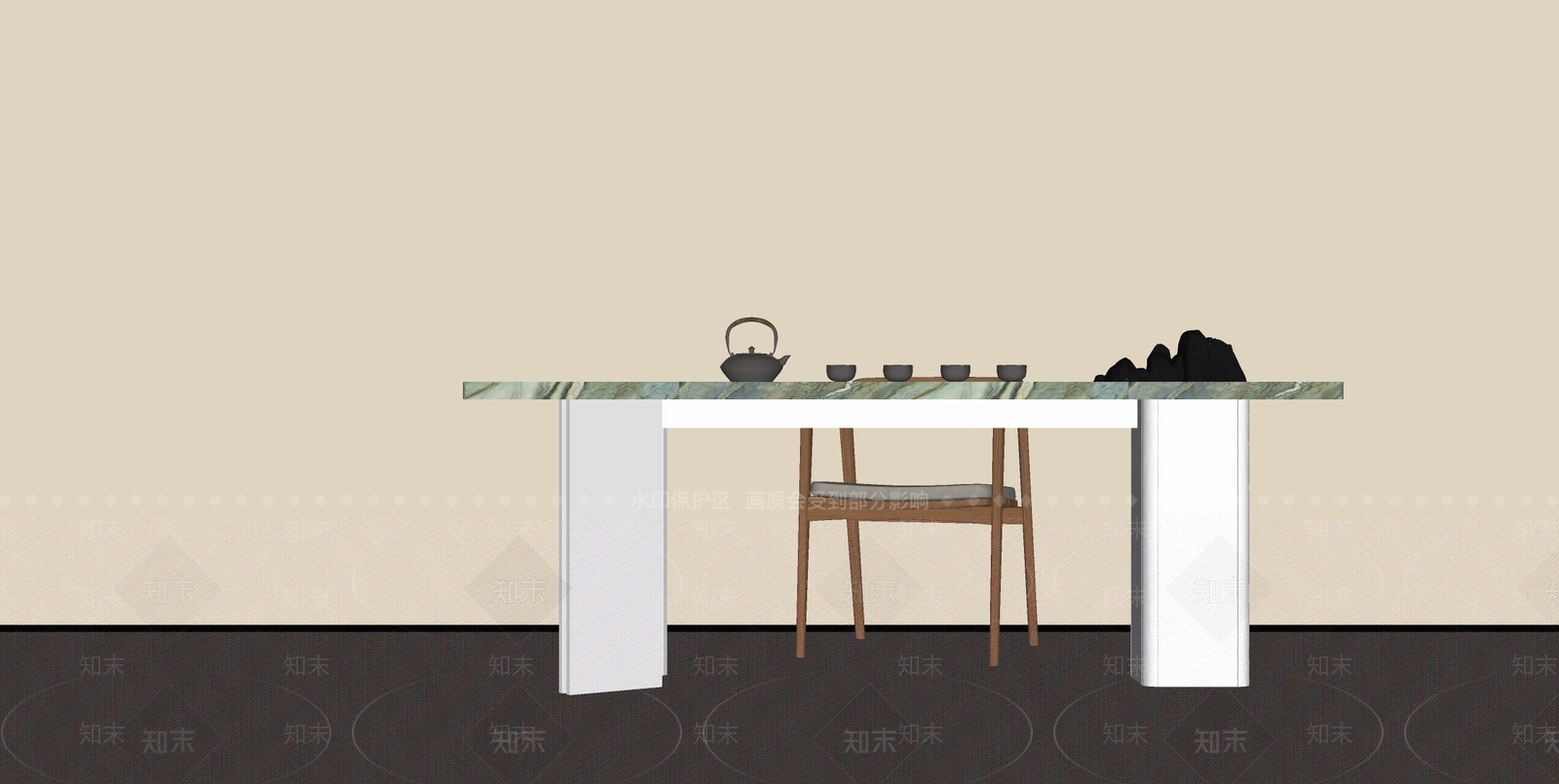 现代新中式其他桌子SU模型下载【ID:1185833813】