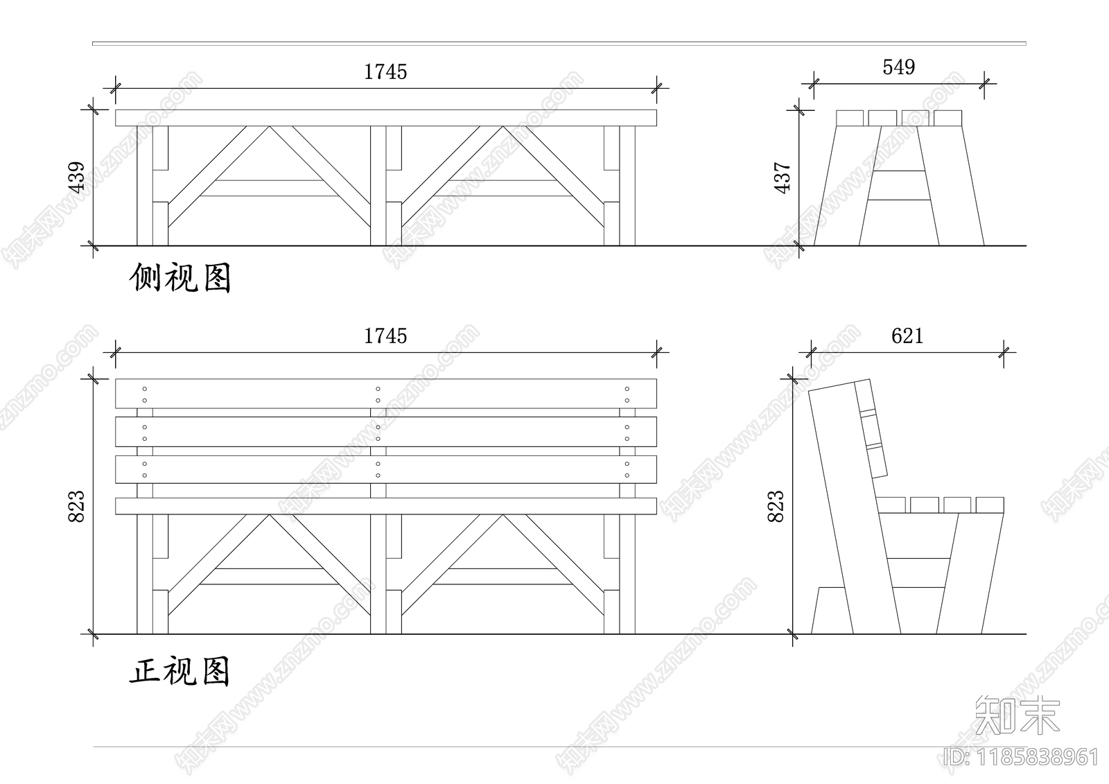 现代座凳图库施工图下载【ID:1185838961】