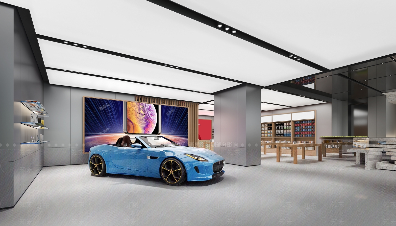 现代极简车类展厅3D模型下载【ID:1185841039】