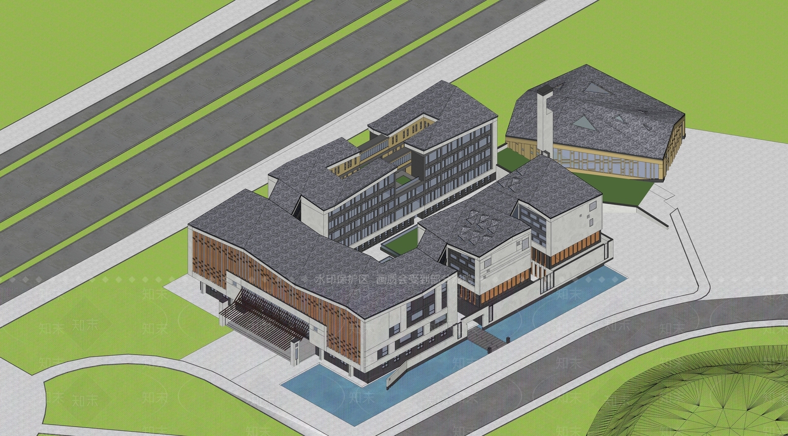 中式其他文化场馆SU模型下载【ID:1185841703】