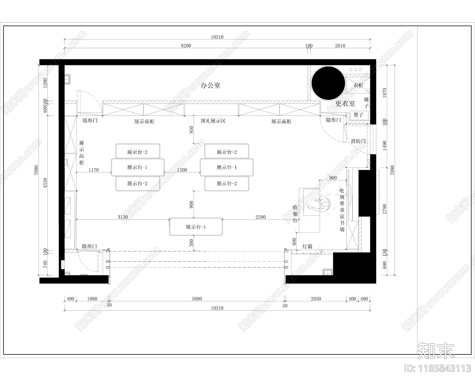 现代其他商业空间cad施工图下载【ID:1185843113】