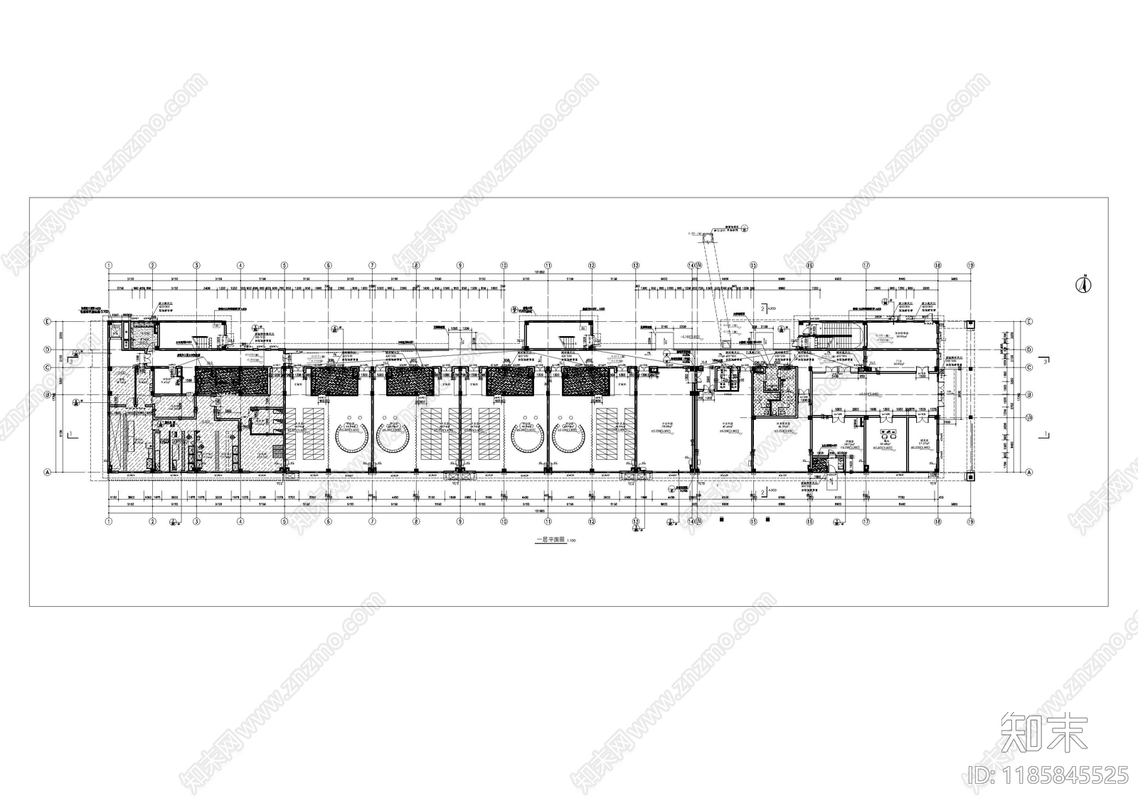 现代幼儿园建筑cad施工图下载【ID:1185845525】