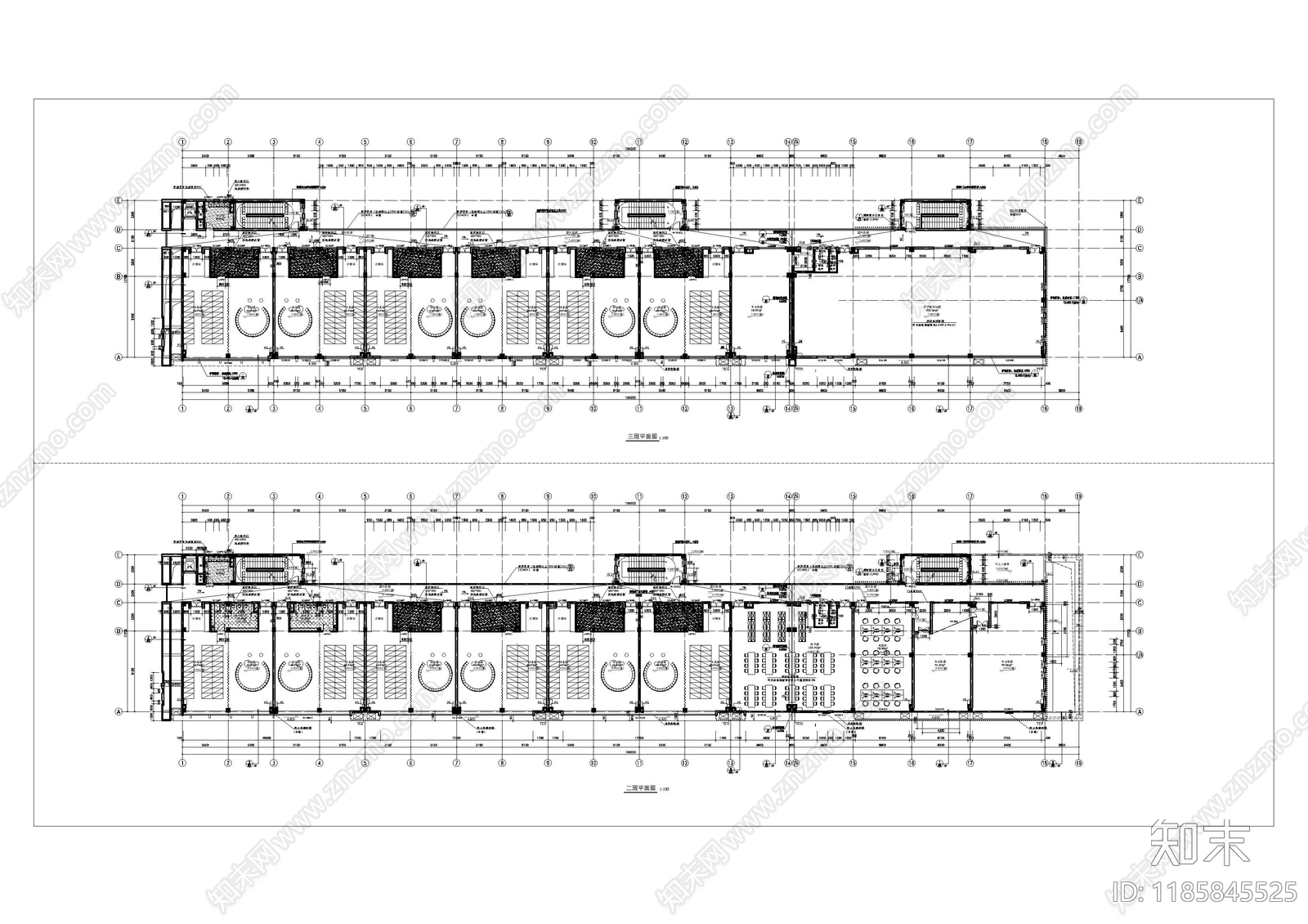 现代幼儿园建筑cad施工图下载【ID:1185845525】