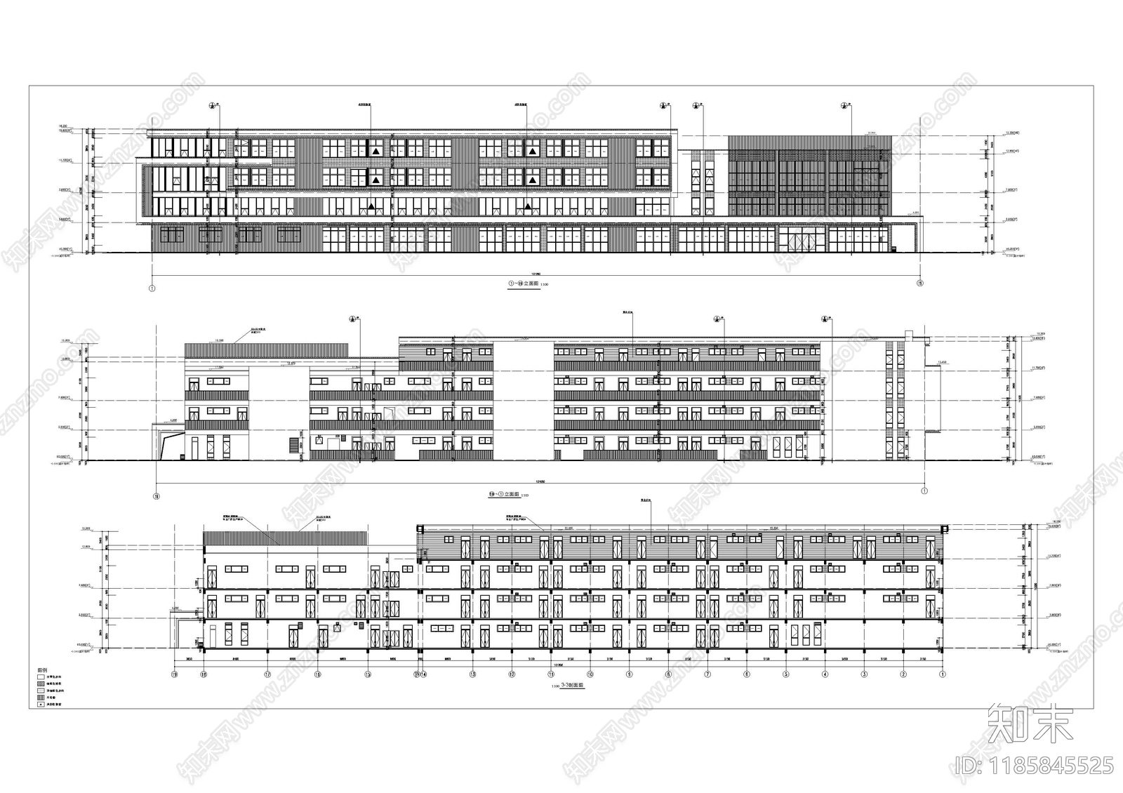 现代幼儿园建筑cad施工图下载【ID:1185845525】