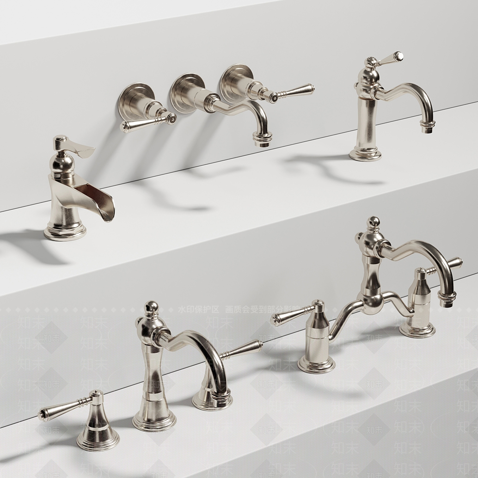 美式欧式水龙头SU模型下载【ID:1185854985】