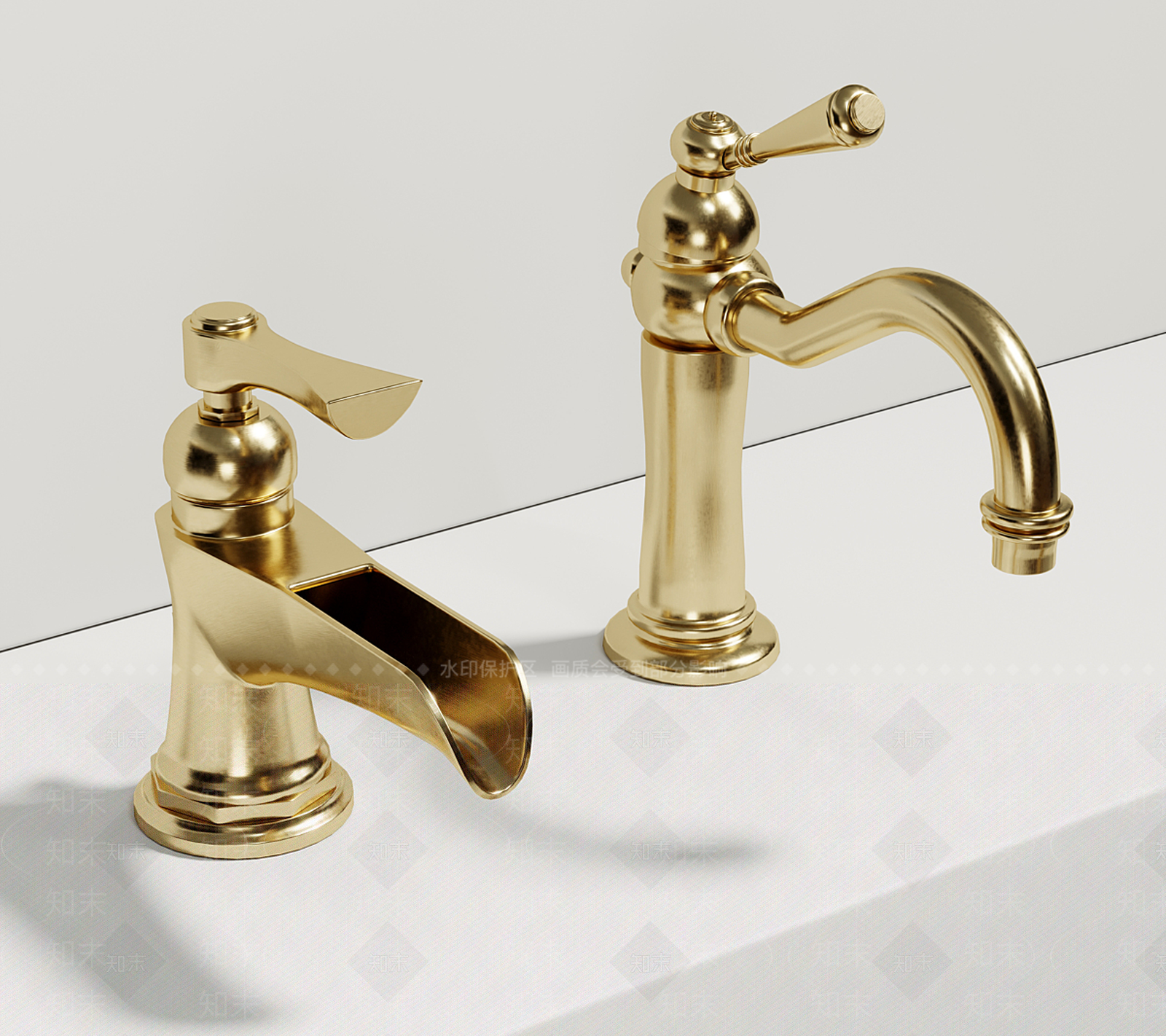 美式欧式水龙头SU模型下载【ID:1185855401】
